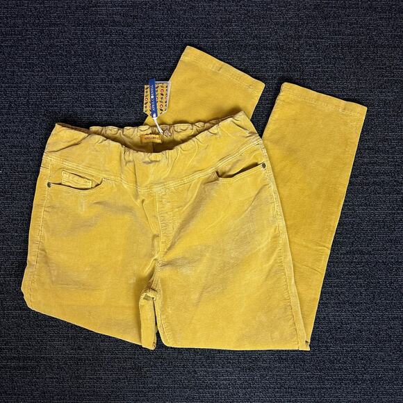 April Cornell Pants - April Cornell Mustard Yellow Corduroy Pull On Pant Womens Size Large NWT